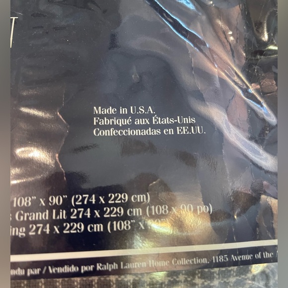 🆕Ralph Lauren Home collection King size cotton lightweight blanket 1990s VTG NOS - Picture 13 of 14